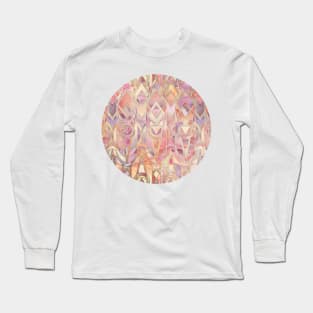 Glowing Coral and Amethyst Art Deco Pattern Long Sleeve T-Shirt